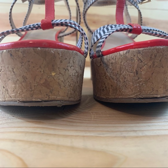Kate spade stripped cork platform sandals 10.5 - Picture 4 of 16